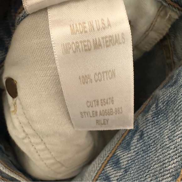 Agolde Riley High Rise Straight Crop Denim Blue Jeans in Shatter Size 31 - Picture 4 of 4